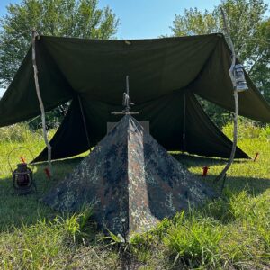 焚き火陣幕三角形　ドイツ軍幕リメイク