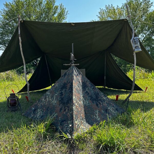 焚き火陣幕三角形　ドイツ軍幕リメイク