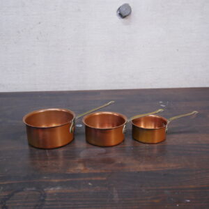 フランスヴィンテージ　銅製ミニソースパン　3個セット　スタッキング可能