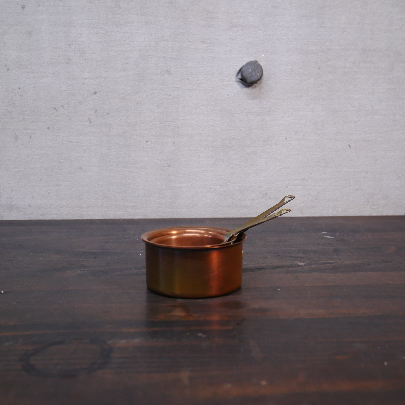 フランスヴィンテージ 銅製ミニソースパン 3個セット スタッキング可能 - 画像 (5)